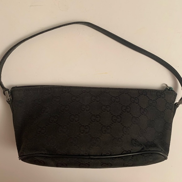 Gucci Boat Mini GG Monogram Pochette Black Excellent Condition - Picture 10 of 16